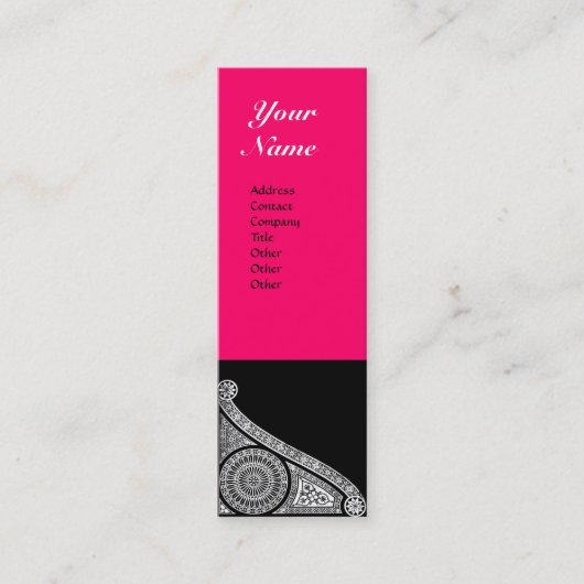 RENAISSANCE MONOGRAM roze Mini Visitekaartje (Voorkant)