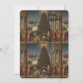 Renaissance Nativity Santa Christmas Card 5x7 Feestdagenkaart (Voorkant)
