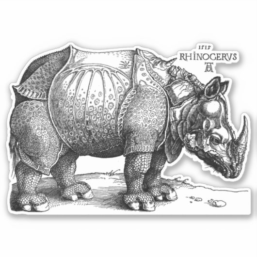 Renaissance neushoorn Albrecht Durer Sticker (Voorkant)