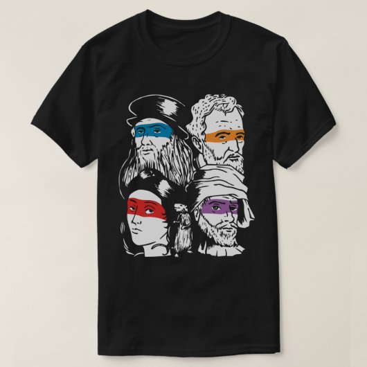 Renaissance Ninja Artists Poster Style Pop Art T-shirt (Design voorkant)