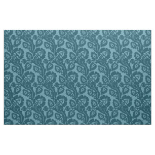 Renaissance Oblique Floral, Peacock Blue Stof