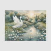 Renaissance painting with swan and lake tissuepapier (Voorkant)