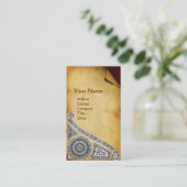 RENAISSANCE perkament monogram 1 Visitekaartje (Staand voorkant)