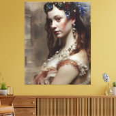 Renaissance Princess AI genereerde fantasiekunst Canvas Afdruk (Insitu (Woonkamer))