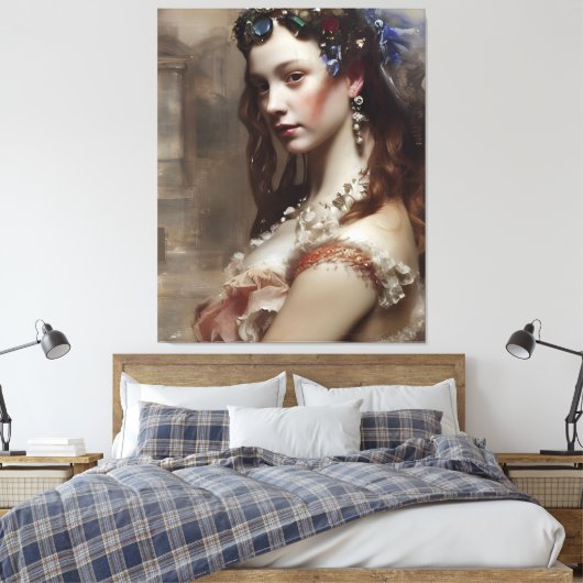 Renaissance Princess AI genereerde fantasiekunst Canvas Afdruk (Insitu (Slaapkamer))