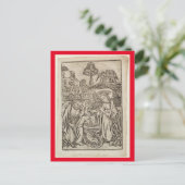 RENAISSANCE PRINT OF NATIVITY CHRISTMAS KAART (Staand voorkant)