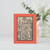 RENAISSANCE PRINT OF NATIVITY CHRISTMAS KAART (Staand voorkant)