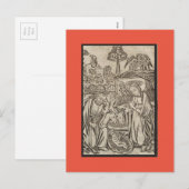 RENAISSANCE PRINT OF NATIVITY CHRISTMAS KAART (Voorkant / Achterkant)