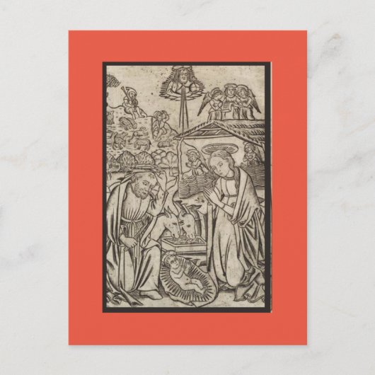 RENAISSANCE PRINT OF NATIVITY CHRISTMAS KAART (Voorkant)