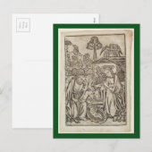 RENAISSANCE PRINT OF NATIVITY CHRISTMAS KAART (Voorkant / Achterkant)