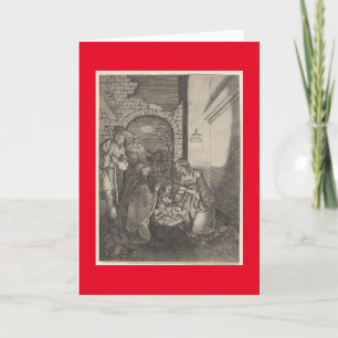 RENAISSANCE PRINT VAN DE GEBOORTE FEESTDAGEN KAART