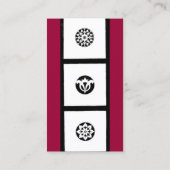 RENAISSANCE Red Black White Geometric Floral Visitekaartje (Achterkant)