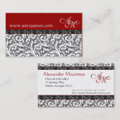 Renaissance Red, White en Black Visitekaartjes (Voorkant / Achterkant)