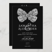Renaissance Regency  Bow AIO Black Wedding Kaart (Voorkant / Achterkant)