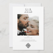 Renaissance Regency  Bow Black AIO Wedding Kaart (Achterkant)