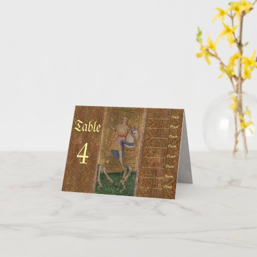 Renaissance Ridder en Vrouwe Trouwstoel Grafiek Kaart (Gele Bloem)