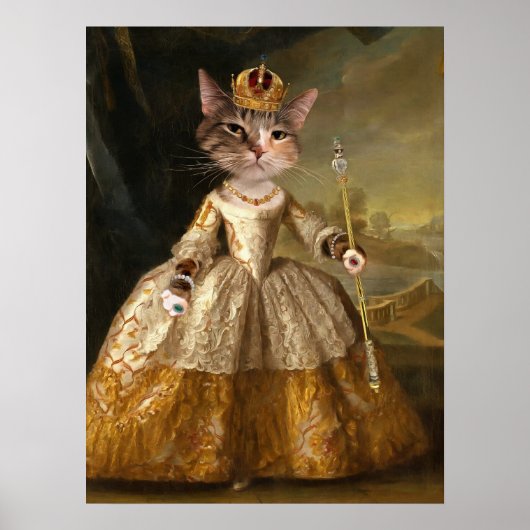 Renaissance Royal Pet Portrait Painting by Milly M Poster (Voorkant)