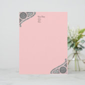 RENAISSANCE, roze Briefhoofd Sjabloon (Staand voorkant)
