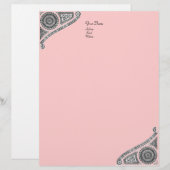 RENAISSANCE, roze Briefhoofd Sjabloon (Voorkant / Achterkant)