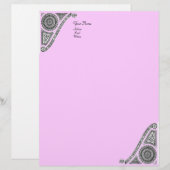 RENAISSANCE, roze Gepersonaliseerd Briefhoofd (Voorkant / Achterkant)
