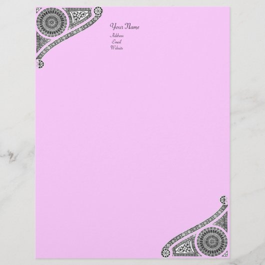 RENAISSANCE ,roze paars Briefhoofd Ontwerp (Voorkant)
