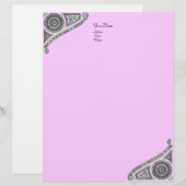 RENAISSANCE ,roze paars Briefhoofd Ontwerp (Voorkant / Achterkant)