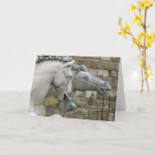 Renaissance ruiterstandbeeld Blank Note Kaart (Gele Bloem)