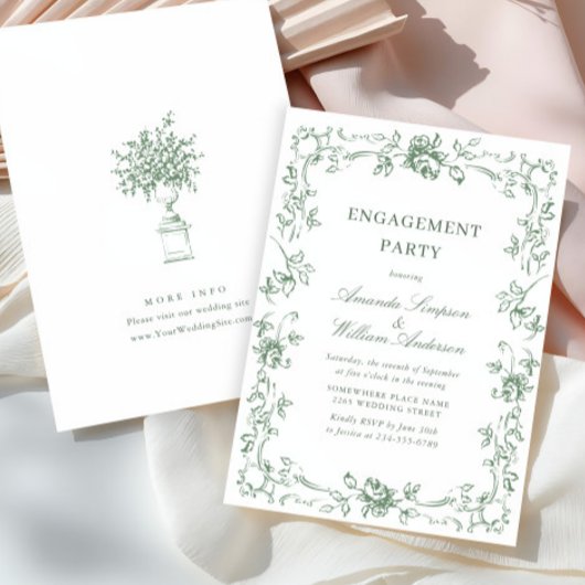 Renaissance  Sage Green ENGAGEMENT PARTY Kaart
