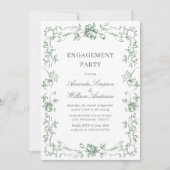 Renaissance  Sage Green ENGAGEMENT PARTY Kaart (Voorkant)