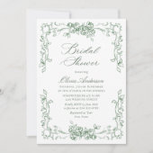 Renaissance  Sage Green Floral Vrijgezellenfeest Kaart (Voorkant)