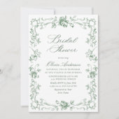 Renaissance  Sage Green Floral Vrijgezellenfeest Kaart (Voorkant)