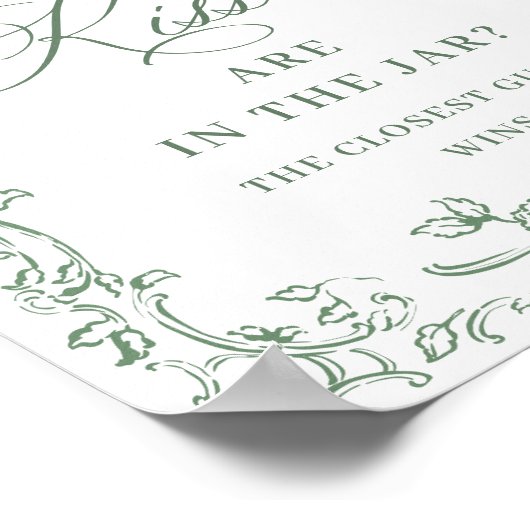 Renaissance  Sage Green Floral Vrijgezellenfeest Poster (Hoek)