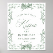 Renaissance  Sage Green Floral Vrijgezellenfeest Poster (Voorkant)