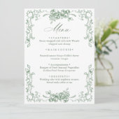 Renaissance  Sage Green Floral Wedding Menu (Staand voorkant)