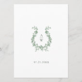 Renaissance  Sage Green Floral Wedding Menu (Achterkant)
