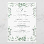 Renaissance Sage Green Floral Wedding Menu (Voorkant)