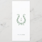 Renaissance Sage Green Floral Wedding Menu (Achterkant)