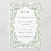 Renaissance  Sage Green Floral Wedding Menu (Voorkant)