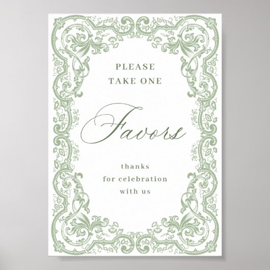 Renaissance  Sage Green geeft de voorkeur aan een  Poster (Voorkant)