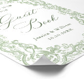 Renaissance  Sage Green Guestbook Sign Poster (Hoek)