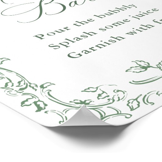 Renaissance  Sage Green Mimosa Bar Sign Poster (Hoek)