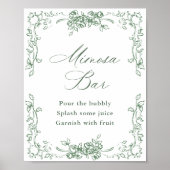 Renaissance  Sage Green Mimosa Bar Sign Poster (Voorkant)