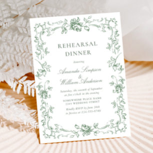 Renaissance Sage Green repetitie diner Kaart