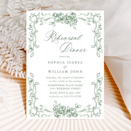 Renaissance  Sage Green repetitie diner Kaart