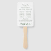 Renaissance  sage Green Wedding Programma Handwaaier (Achterkant)