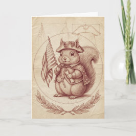 Renaissance Sanguine Patriotic Squirrel Card Feestdagen Kaart