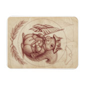 Renaissance Sanguine Patriotic Squirrel Card Magneet (Horizontaal)