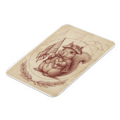 Renaissance Sanguine Patriotic Squirrel Card Magneet (Linkerzijde)