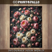 Renaissance schilderij tapijt van pioenroos bloeme tissuepapier