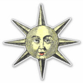 Renaissance Science Astronomy Handgekleurde zon Sticker (Voorkant)